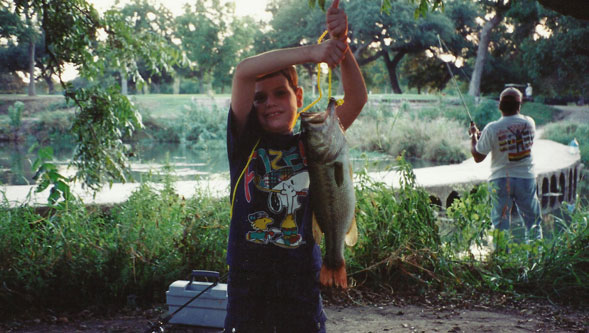 Garrett pulled this prize bass out on a worm between 2 "High Tech" fisherman using artificials...