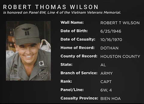 Army CPT Robert Thomas Wilson - Vietnam Grumman OV-1 Mohawk Pilot and Maintenance Officer